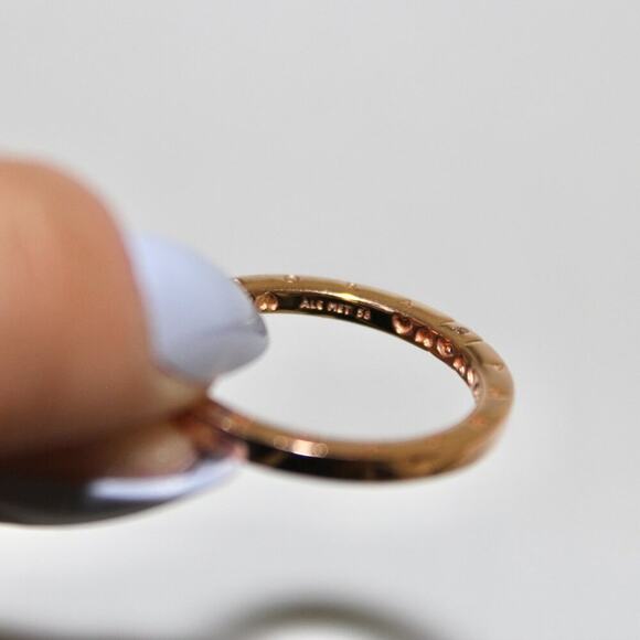 Pandora Logo & Hearts Ring Rose Gold Size 58 (8.5) - Picture 6 of 9